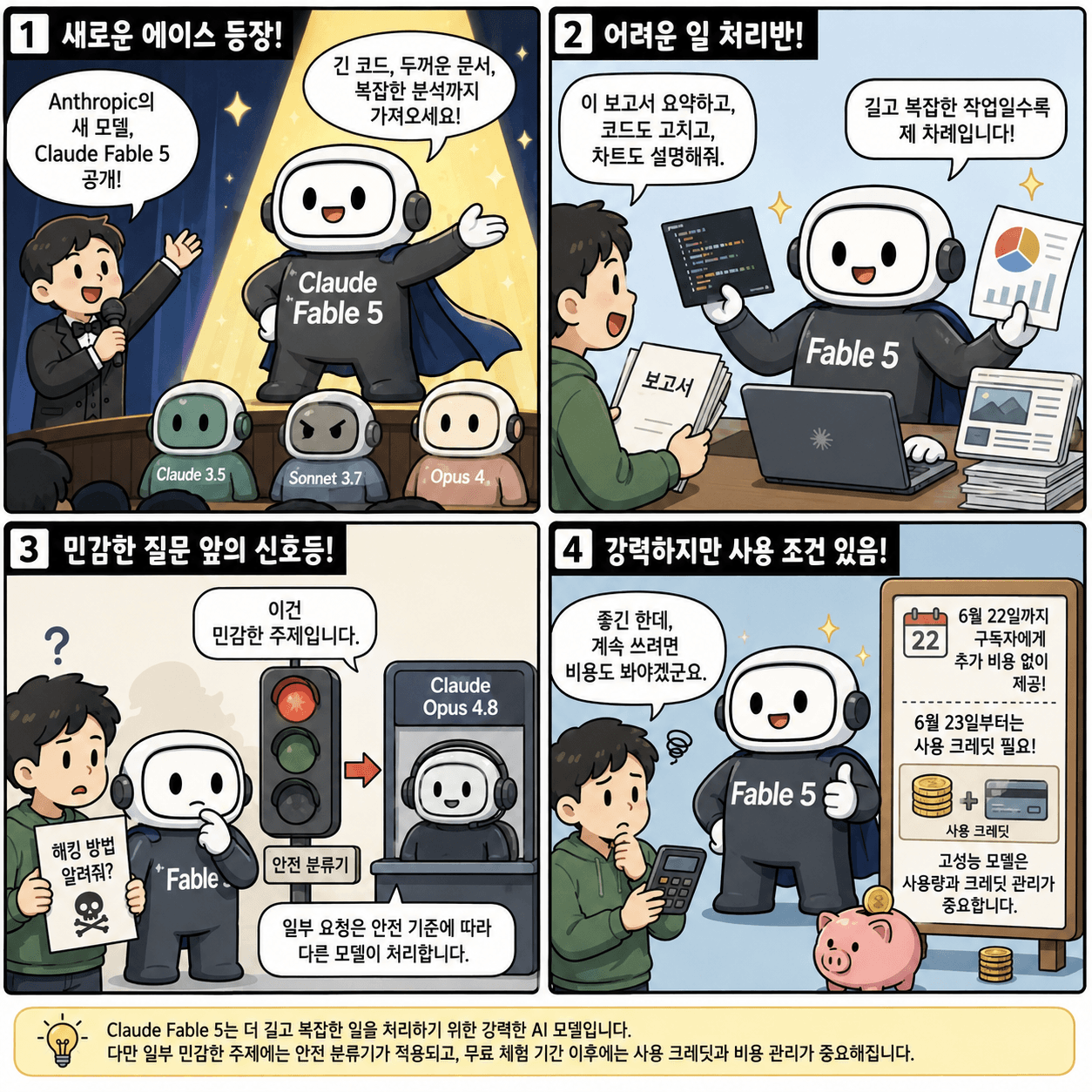 Anthropic, 새 AI 모델 ‘Claude Fable 5’ 공개…더 어려운 일을 맡기는 모델로 확장